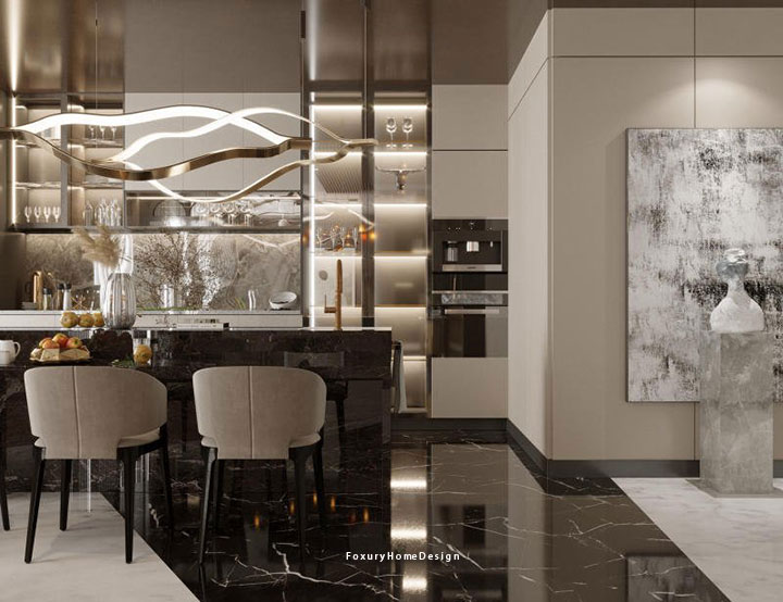 nội thất bếp phong cách luxury