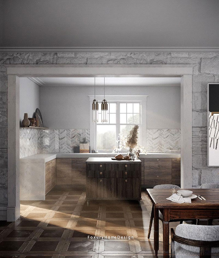 Bếp phong cách nội thất Vintage