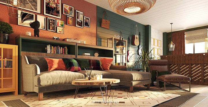 Phòng khách phong cách nội thất Vintage