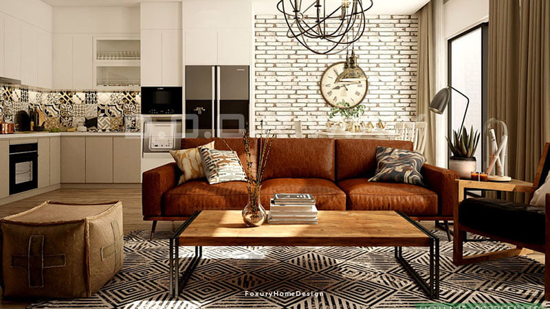 Phòng khách phong cách nội thất Vintage